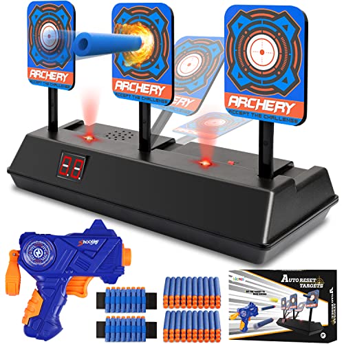 KKONES Electric Scoring Auto Reset Shooting Digital Target with Foam Dart Toy Gun for Nerf Guns Shooting Target,Shooting Toys for Age of 3 4 5 6+ Years Old Kid Boys Girls