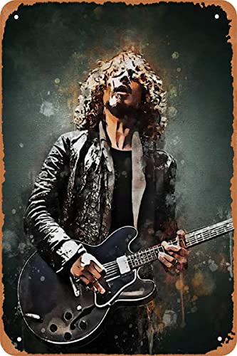 Seadlyise Chris Cornell Poster Metal Tin Sign Retro Tin Sign for Home Hotel Bar Cafe Outdoor Wall Decoration 8x12 inches