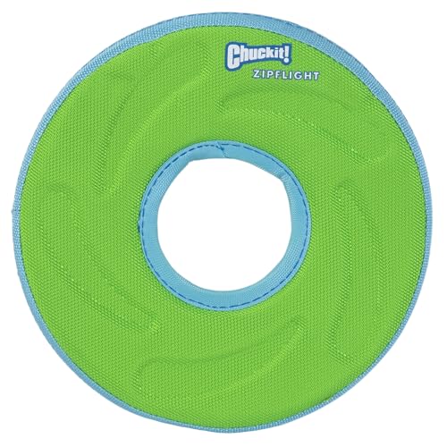 Chuckit Zipflight Flying Disc Dog Toy, Medium (8.5'), Orange and Blue