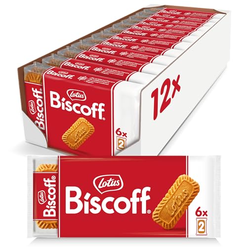 Lotus Biscoff Cookies, Caramelized Biscuit Cookies, 144 Cookies (12 Sleeves of 6 Two-Packs) Vegan, 3.28 Ounce (Pack of 12)