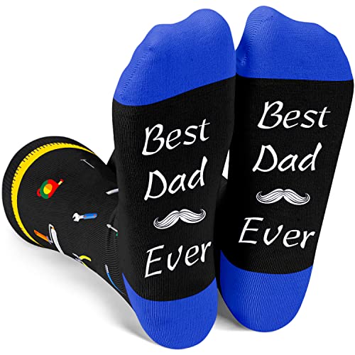 HAPPYPOP Dad Socks Unique Father's Day Gifts Papa Gift Dad Birthday Gift, Gifts for Dad from Daughter Son, Best Step Dad Gift Father In Law Gifts