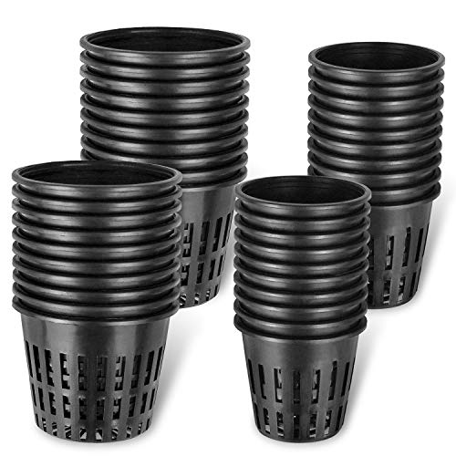 Awpeye 40 Pack 3' 2' Net Cup Pots, Plastic Lightweight Economy Net Pots for Hydroponics - Indoor or Outdoor Growing