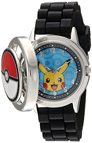 Accutime Kids Pokemon Pikachu Analog Quartz Wrist Watch with Blue Face & Black Strap, Cool Inexpensive Gift & Party Favor for Boys, Girls, Adults All Ages (Model: POK9025)