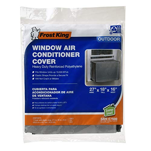 THERMWELL Frost King AC2H Outside Window Air Conditioner Cover, 18 x 27 x 16-Inch, 18'X27'X16'X6, 18' x 27' x 16' x 6 mil Fits up to 10,000 BTU, Gray
