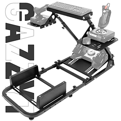 Gazzyt Racing Simulator Cockpit & Flight Sim Cockpit Compatible for Logitech, Thrustmaster, Fanatec, G27 G29 G920 X52 X56 T248 T300, Hotas Warthog, Flight Racing Cockpit Stand,Only Included Stand