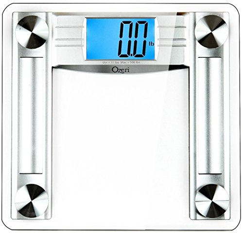 Ozeri ProMax 560 lbs (255 kg) Body Weight Scale (0.1 lbs / 0.05 kg Bath Scale Sensors), with Body Tape & Fat Caliper