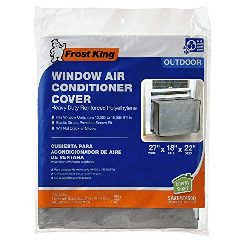 Thermwell Frost King AC3H Outside Window Air Conditioner Cover, 18 x 27 x 22-Inch, 18'X27'X22'X6 mil Fits from 10,000 to 15,000 BTU, Grey