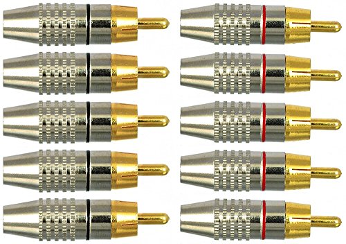 CESS RCA Plug Solder Gold Audio Video Cable Connector (10 Pack)