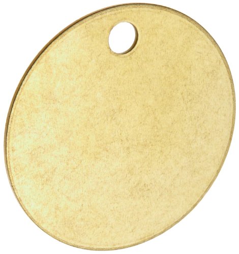 Brady Blank Valve Tags - Round Brass Tags, 1-1/2' Diameter, B-907 (Pack Of 25) - 23210