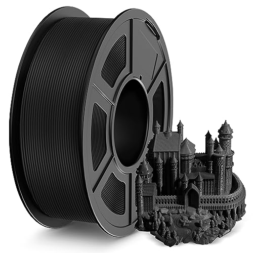 SUNLU PLA 3D Printer Filament, No String PLA Filament 1.75mm, Neatly Wound AntiString PLA 3D Printing Filament, Fast Printing for 3D Printer, Dimensional Accuracy +/- 0.02 mm, 1KG,APLA Black