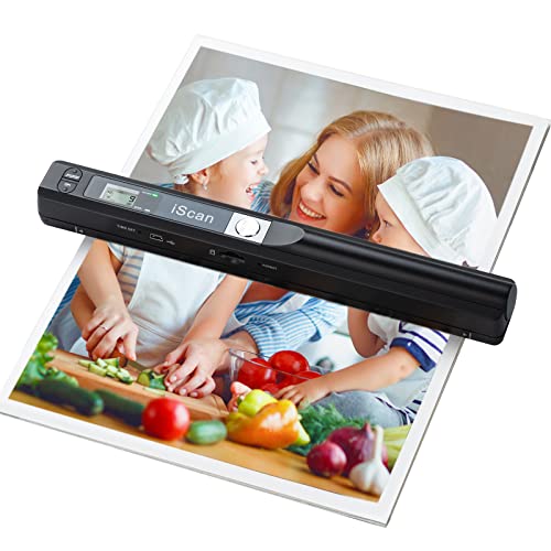 Hczrc Portable Scanner, Photo Scanner for A4 Documents, Handheld Scanner for Business, Photo, Picture, Receipts, Books, JPG/PDF Format Selection, UP to 900 DPI, with 16G SD Car