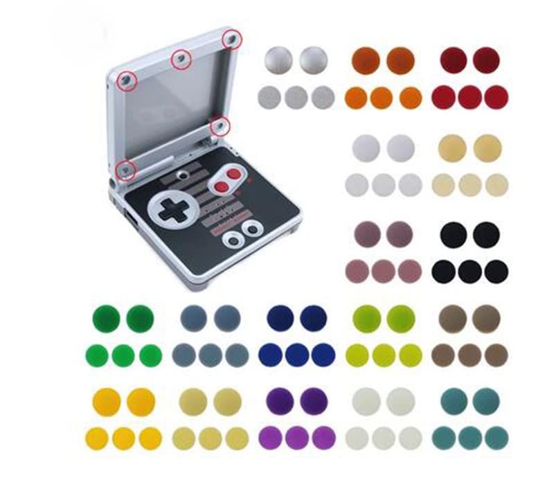 1 Set Screw Dust Plug Cover Rubber Plug For Gameboy Advance SP Housing Shell Case Replacement (White)