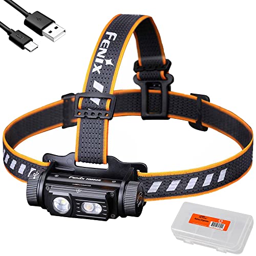 Fenix HM60R Headlamp, 1200 Lumen USB-C Rechargeable with Flood Light, Red Light and LumenTac Organizer