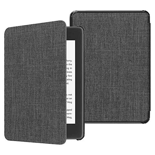 Fintie Slimshell Case for 6' Kindle Paperwhite (10th Generation, 2018 Release) - Premium Lightweight PU Leather Cover with Auto Sleep/Wake for Amazon Kindle Paperwhite E-Reader, Charcoal