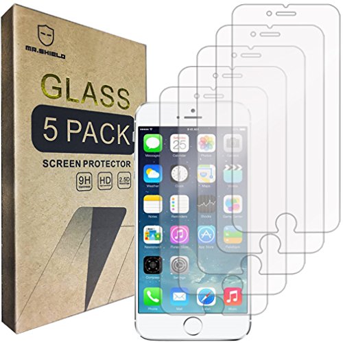Mr.Shield [5-PACK] Designed For iPhone 6 / iPhone 6S [Tempered Glass] Screen Protector with Lifetime Replacement