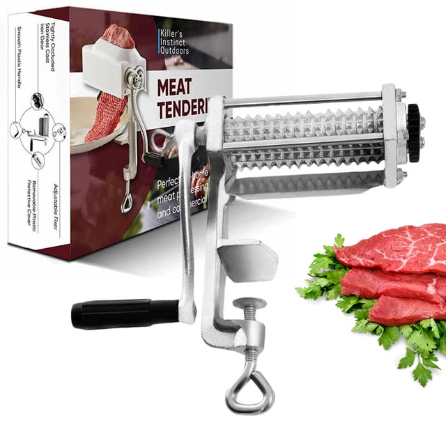Killer's Instinct Outdoors Commercial Meat Tenderizer Cuber Heavy Duty Steak Flatten Tool Meat Tenderizer Tool Meat Grinder Attachment Clamp-on Meat Tenderizer Rolling Meat Tenderizer