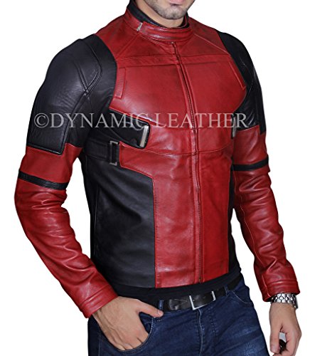 Men's Fashion Dead-Pool Wade Wilson Ryan Reynolds Costume Real Burgandy Waxed Leather Jacket