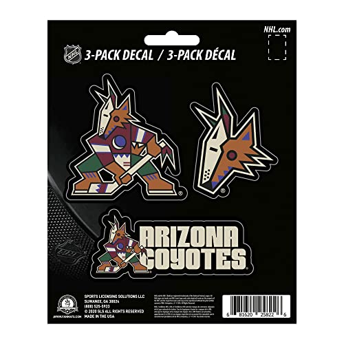 FANMATS 60998 Arizona Coyotes 3 Piece Decal Sticker Set