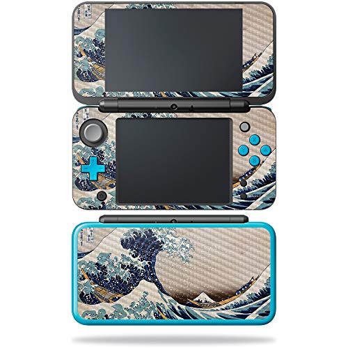 MightySkins Carbon Fiber Skin for Nintendo New 2DS XL - Yellow Marble End | Protective, Durable Textured Carbon Fiber Finish | Easy to Apply, Remove, and Change Styles | Made in The USA