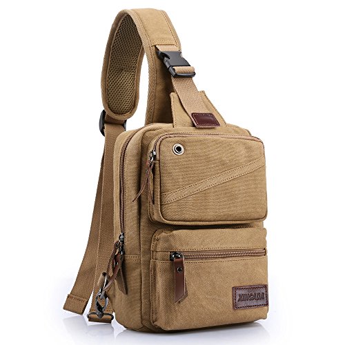 XINCADA Mens Sling Bag Chest Shoulder Bags Canvas Crossbody Backpack Messenger Bag Small Travel Bags