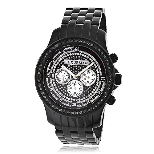 LUXURMAN Black Diamond Watches for Men 2.25ct