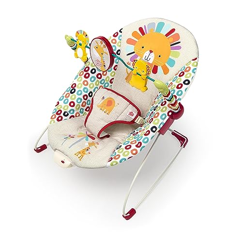 Bright Starts Portable Baby Bouncer Soothing Vibrations Infant Seat with Removable -Toy Bar, 0-6 Months 6-20 lbs (Playful Pinwheels)