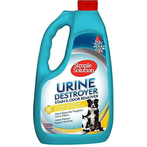 Simple Solution Pet Urine Destroyer | Enzymatic Cleaner with 2X Pro-Bacteria Cleaning Power | Targets Urine Stains and Odors | 1 Gallon, 128 oz Refill