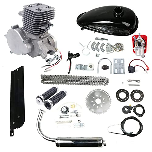 Frederimo Upgraded 100cc Bicycle Engine Kit, 2 Stroke Bike Motor Kit Petrol Gas Motor Conversion Kit Air-Cooling Motorized Bicycle Kit Super Fuel-efficient Modified Full Set (2023)