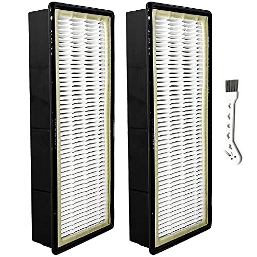 MaximalPower 2 Pack HEPA Type C Replacement Filters for Honeywell HEPA Clean HRF-C2 Air Purifiers 16200 HHT-001 HHT-080 HHT-081 HHT-085 and Other HHT Models (2 Per Pack & Small Cleaning Brush)
