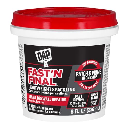Dap 12140 Fast N Final Interior Exterior Spackle, 1/2-Pint,White, 8 Fl Oz (Pack of 1)