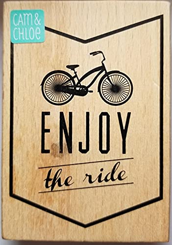 Hampton Art Enjoy The Ride Red Rubber Wood Stamp Bike Bicycle