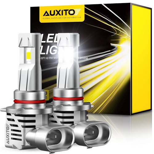 AUXITO 9012 HIR2 LED Bulbs, 20000 Lumens 6500K Cool White, Mini Size Wireless Plug and Play Halogen Replacement Light Kit for Fog Lights Powersport Turn Signal, Pack of 2