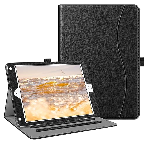 Fintie Case for iPad 6th / 5th Generation (2018 2017 Model, 9.7 Inch), iPad Air 2 / iPad Air 1 (9.7 Inch) - [Corner Protection] Multi-Angle Viewing Stand Cover with Pocket, Black
