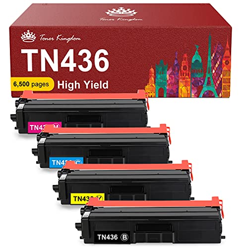 Toner Kingdom Compatible Toner Cartridge Replacement for Brother TN436 TN433 High Yield TN-436 433 TN431 431 for Brother HL-L8360CDW HL-L8360CDWT MFC-L8905CDW MFC-L8900CDW HL-L8260CDW (4 Pack)