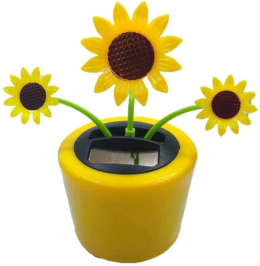 Solar Dancing Flower Sunflower Solar Dancing Solar Toys Powered Toys Car Swinging Dancing Toy Car Windowsill Decoration Holiday Car Dashboard Office Home Desk Decor