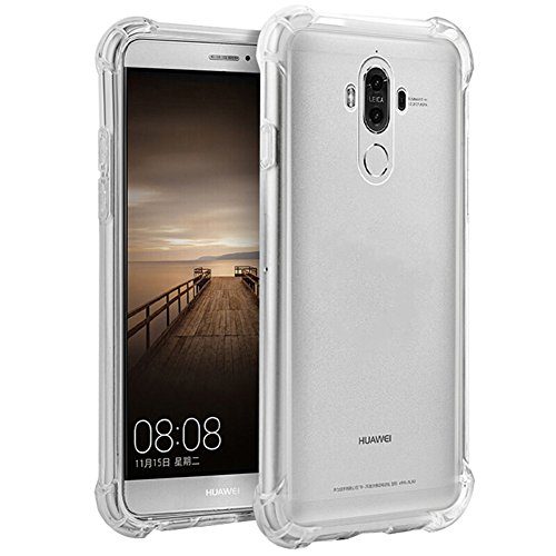 USTIYA Case for Huawei Mate 9 Clear TPU Four Corners Protective Cover Transparent Soft funda