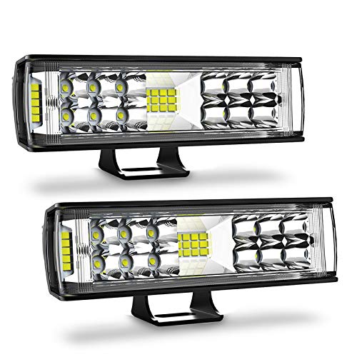 AUTOFEEL Led Light Bar-7 inch Led Pods Light with 5500LM 6500K White Lighting, 2Pcs 60W Flood Spot Fog Beam Combo for Off Road Driving/Night Driving, Compatible with Truck ATV Boat SUV Motorbike