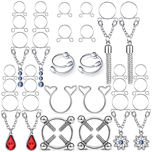 Kadogohno, Fake Nipple Piercing, Fake Nipple Rings, Faux Nipple Piercing, Clip On Nipple Rings, Fake Nipple Ring, Fake Nipple Piercings, Nipple Rings Non Piercing, Faux Nipple Rings for Women