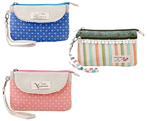 VAGA 3pcs Set Kit Beauty Make Up Cosmetics and Toiletries Bags Cases Holders Makeup Tools Nail Care Utensils Organizers Wallets Pouches with Zipper