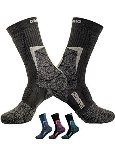 Men's Breathable Hiking Work Boot Socks w/Anti-Stress Moisture Wicking Germanium & Coolmax Fiber Lite-Compression 1/2 pr (X-Large, 2 Brown Pack)