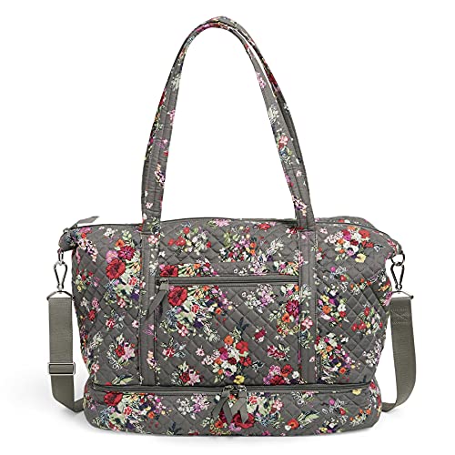 Vera Bradley Women's Cotton Deluxe Travel Tote Travel Bag, Hope Blooms - Recycled Cotton, One Size
