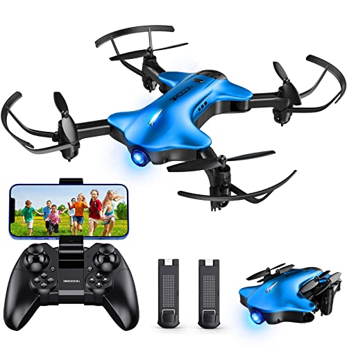 Drone with Camera, DROCON Spacekey 1080P Remote Control Drone for Kids Beginners, FPV Drone App Control, Gravity Control, One-key Return, 2 Batteries, 3 Speed Modes, Foldable Arms,Blue