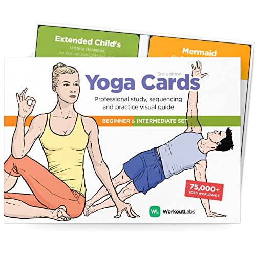 WorkoutLabs Yoga Cards I & II – Complete Set Beginners & Intermediate: Professional Study, Class Sequencing & Practice Guide · Premium Yoga Asana Flash Cards Deck with Sanskrit