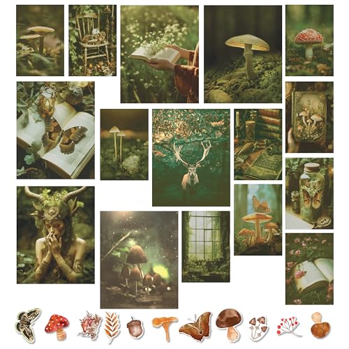 97 Decor Dark Goblincore Room Decor - Cottagecore Wall Decor - Fairycore, Fairy Core Art Prints, Vintage Posters Goblincore Stuff for Bedroom, Mushroom Aesthetic Pictures (8x10 UNFRAMED)