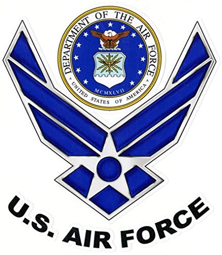 U.S. Air Force Vinyl Sticker Decal - 5x5 Inches - for Car Truck SUV Van Window Bumper Wall Laptop Tablet Cup Tumbler and Any Smooth Surface