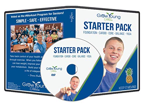 Grow Young Fitness Starter Pack Exercise for Seniors - Low Impact Workouts From Home - Simple, Safe, Effective Workout DVD for Elderly