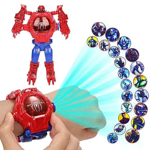 Super Hero Watch for Boys - Hero 21 Images Projector Watch - Hero 3D Projection Watches Wall Image Projector -Smart Watch Digital Wrist Watch for Kids Boys 6-12 Birthday Gift