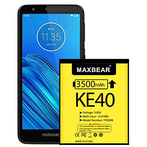 MAXBEAR Motorola Moto E6 Battery, (Upgraded) 3500mAh 3.85V Li-Polymer Replacement Battery for Motorola Moto E6 KE40 XT2005 XT2005-1 XT2005-3 XT2005-4