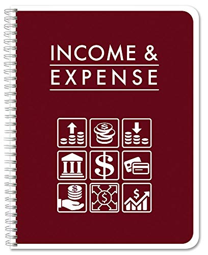 BookFactory Income and Expense Log Book/Tracker/Small Business Ledger Book/Accounting & Bookkeeping Ledger Log Book/LogBook 108 Pages - 8.5' x 11' Wire-O (LOG-108-7CW-PP-(IncomeExpense)-BX)