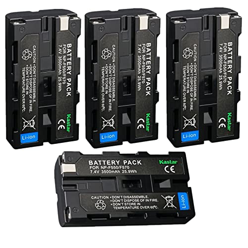 Kastar NP-F580 Battery 7.4V 3500mAh Replacement for Blackmagic Design NP-F570 Battery, Blackmagic Design Pocket Cinema Camera 6K Pro, Blackmagic Design Pocket Cinema Camera 6K G2 (4-Pack)